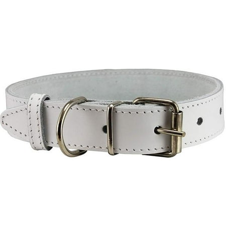 Genuine Leather Dog Collar White 4 Sizes (16