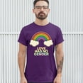 thumbnail image 3 of Tee Hunt Love Has No Gender T-Shirt Gay Pride Queer Rainbow Love is Love Men's Tee, Purple, 3X-Large, 3 of 5