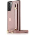thumbnail image 6 of case for Samsung Galaxy S21 Plus Wallet Case, Removable Adjustable Leather Strap Crossbody Card Holders Case Neck Strap Lanyard Purse Shoulder Strap Purse Case for Samsung Galaxy S21 Plus 5G KB Rose, 6 of 14