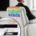 thumbnail image 6 of COEQINE Recliner Headrest Covers PU Leather Headrest Protector with Hook and Loop Straps, Universal Head Rest Covers for Recliner Office Chair Home Decor, 17x27 Inch, Heart Rainbow Stripes, 6 of 7