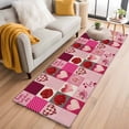 thumbnail image 2 of Valentine's Day Washable Area Rug 2 x 6 ft Vintage Red Pink Roses Floral Love Heart Plaid, Soft Non Slip Rugs Stain Repellent Indoor Felt Carpet for Living Dining Room Bedroom Home Office, 2 of 9