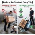 thumbnail image 3 of Heavy Duty 600lbs Electric Stair Climbing Cart, Powered Stair Climber Hand Truck Trolly for Construction, Large Load Capacity Motorized Stair Climbing Dolly with Lithium Battery, 3 of 8