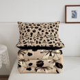 thumbnail image 5 of Manfei Cartoon Cute Bow Full Size Comforter Sets,Brown Leopard Print Bedding Comforter Set,Black Reversible,3pcs,1 Comforter and 2 Pillowcases, 5 of 7