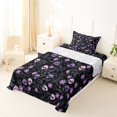 thumbnail image 5 of Homewish Spooky Halloween Skull Twin Sheets,Purple Floral Plants Bedding,3-Piece,1 Fitted Sheet and 1 Pillowcase, 5 of 6