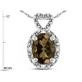 thumbnail image 2 of Star K � Oval 8x6mm Genuine Smoky Quartz Vintage Antique Look Heart Pendant Necklace, 2 of 9