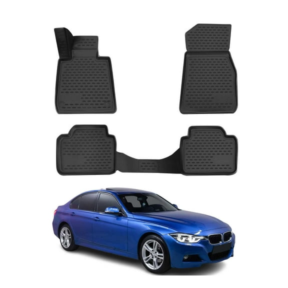 OMAC Floor Mats Liner for BMW 3 Series E46 E90 E91 E92 Rubber TPE Black 4Pcs