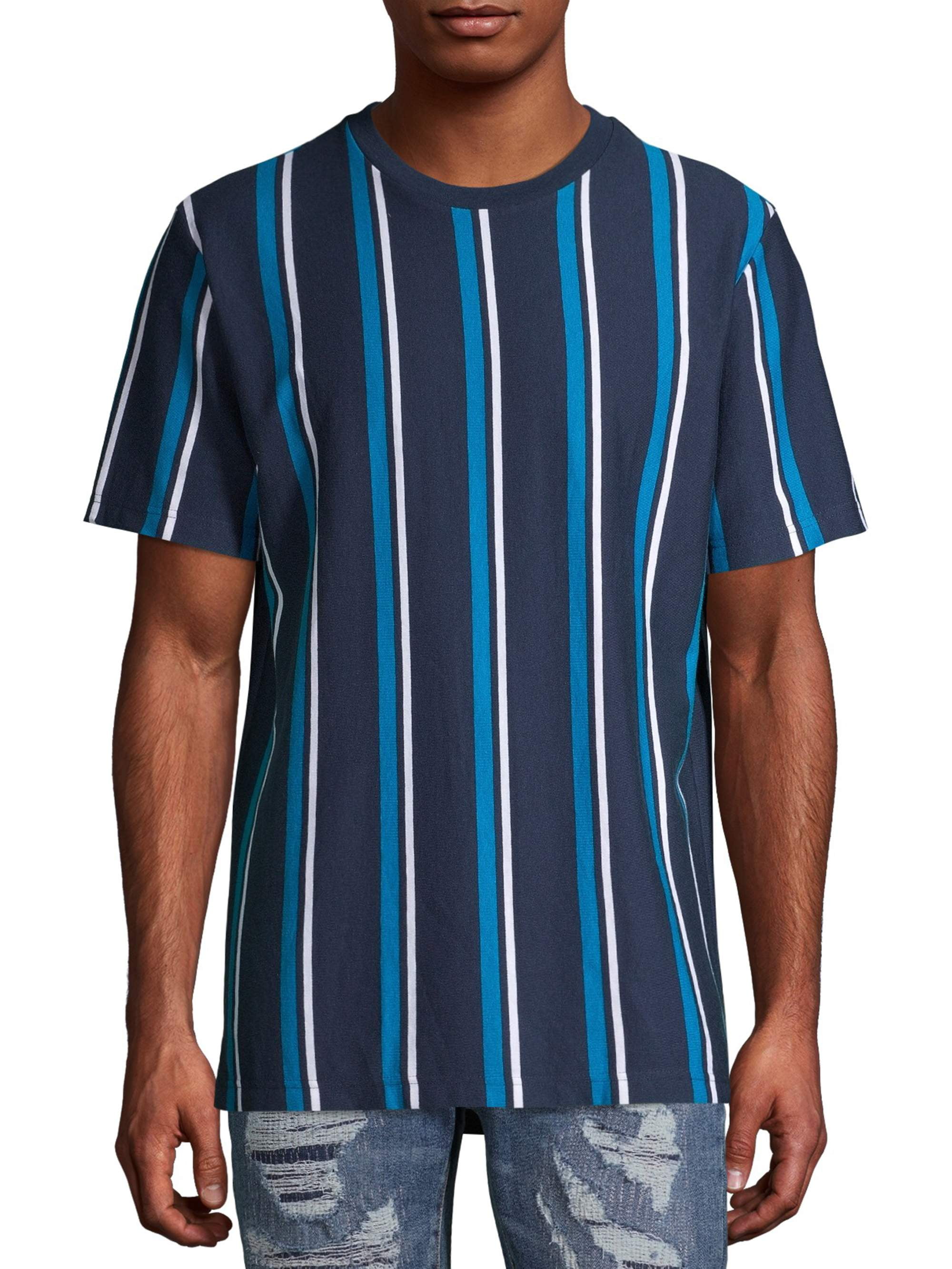 No Boundaries Men's and Big Men's Short Sleeve Stripe TShirt, Up To