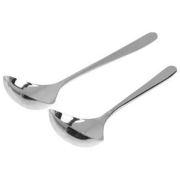 Sparsain Set of 2 Stainless Steel Soup Ladles with Long and Short Handle (Silver)