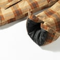 thumbnail image 6 of COEVALS CLUB Men's Flannel Hooded Jacket Shacket Sherpa Quilted Lined Casual Button up Snap Premium Jacket Shirts 04 Brown Plaid Large, 6 of 8