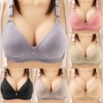 thumbnail image 4 of EQWLJWE Women's Full Coverage Bra Comfortable Lace And Beautiful Straps Gathered Waist Wireless Oversized Bra Daily Bra Bra For Plus Size Clearance For Women, 4 of 4