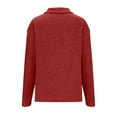 thumbnail image 4 of AherBiu Fall Tops for Women Long Sleeve 1/4 Turndown Collar Zipper V Neck Warm Pullover Winter Casual Sweatshirt, 4 of 7