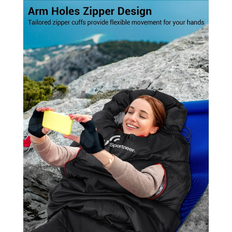 Sleeping Bag Wearable XL Sleeping Bags for Adults with Arm Zipper Holes Sleeping Bags Winter Cold Weather Kids Sleeping Bag for Camping Hiking Backpacking Outdoor Travel Walmart