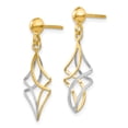 thumbnail image 2 of FB Jewels 14K Two Tone Gold Post Dangle Earrings, 2 of 3