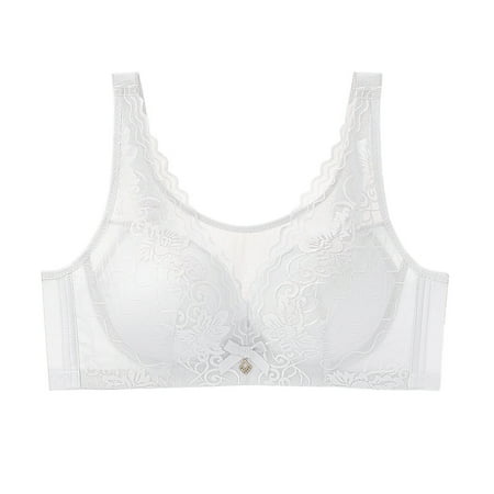 Wireless Bras for Women  Xunlbb Woman s Lace Thin Style Ventilate Large Size Bra Without Steel Rim(White 38/85C)