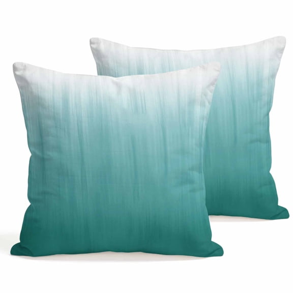 Throw Pillow Covers 18x18 Inch Set of 2 Teal Decorative Pillows Cushion Case Soft Square Pillowcases Abstract Gradient Color Throw Pillows for Couch Sofa Bed Chair Home Decor