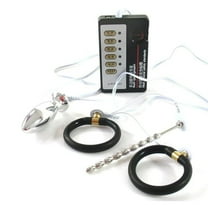 Conductive Silicone Ring Stainless Steel Massage Body Massager Kit for Men