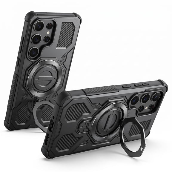 for Samsung Galaxy S26 Ultra Case (2026), Military Grade Drop Protection with Slim Integrated Kickstand, Anti-Slip Grip, 360° Full Body Protective Case for S26 Ultra 6.9" - Black