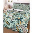 thumbnail image 3 of Quilts Queen Size, Boho Sage Green Floral Soft Comforter Bedding Set for Bed, Farmhouse Botanical Vintage Paisley Flower Lightweight Quilted Bedspread with Pillow Cover(2 Pieces), 90x96 Inch, 3 of 6