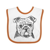 Inktastic English Bulldog Sketch Portrait Boys or Girls Baby Bib