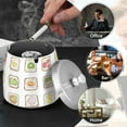 thumbnail image 4 of Yayeee Ashtray with Lid for Cigarette Smokeless Stainless Steel Home Ash Holder, Toasts Pattern, 4 of 7