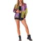 thumbnail image 2 of Chaquetas brillantes con lentejuelas INSPIRE CHIC para mujer, blazer con cremallera de manga larga, chaqueta bomber XS en rosa y amarillo, 2 of 5