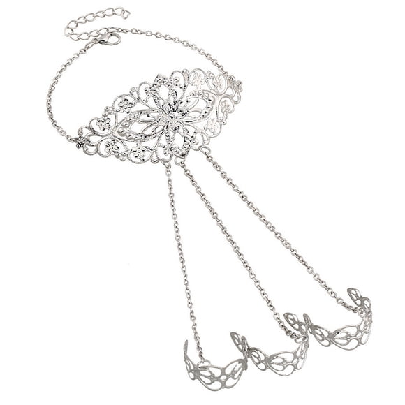 Arnés de plata para mujer, , brazalete, eslabón de cadena esclavo, anillos de Fernando Cadena de la mano