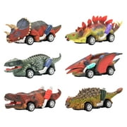 DINOBROS Dinosaur Toy Pull Back Cars, 6 Pack Dino Toys for 3 Year Old Boys and Toddlers, Boy Toys Age 3,4,5 and up, Play Vehicles, Dinosaur Games with T-Rex