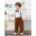 thumbnail image 2 of ETHAN Baby Boy Clothes Suit 0-18M Infant Tuxedo 4-Piece Baby Boy Formal Outfits Set Dress Shirt + Vest + Pants + Bowtie, 2 of 8