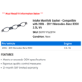 thumbnail image 2 of Intake Manifold Gasket - Compatible with 2006 - 2011 Mercedes-Benz R350 3.5L V6 2007 2008 2009 2010, 2 of 2