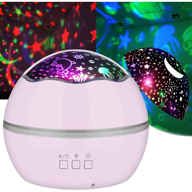Luz nocturna para niños, proyector de luz nocturna estrellada para bebé, proyector Ocean World, juguetes para niños pequeños, lámpara de luz nocturna con estrella giratoria de 360° WD.WDQZL Hogar