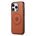 thumbnail image 2 of for iPhone 16 Pro Magnetic Phone Case, PU Leather Phone Case, Compatible with MagSafe,Non-Slip Enhanced Grip Anti-Fingerprint Shockproof Ultra Slim Rugged Phone Cover Case,Brown, 2 of 5