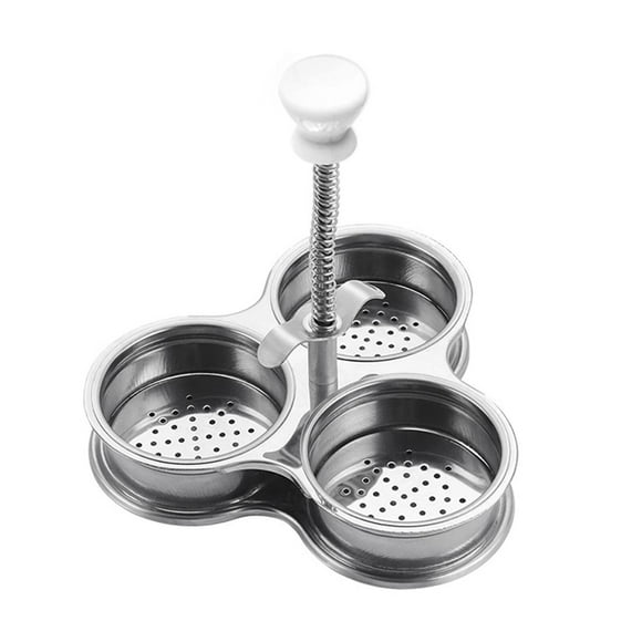 Binwennn Stainless Steel Cake Pans 6 Small Tube Pans for Baking Valentines Heart Silicone Stainless Steel Egg Poacher 3 Cups Poached Egg Maker Cups Egg Pan For Frying Eggs Nonstick Egg Steamer