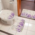 thumbnail image 4 of Lavender Bath Mat 3 Piece Bathroom Rug Set, Purple Spring Floral Botanical Butterfly Rustic Non Slip Bath Rug Contour Mat and Toilet Lid Cover, Absorbent Shower Mats Soft Bath Rugs and Mats Sets, 4 of 8