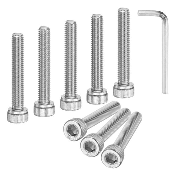 Uxcell 20-Pack M5 x 30mm Hex Socket Head Cap Screws Bolts, 304 Stainless Steel Machine Bolt Full Thread Precision Fasteners