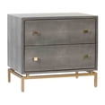 thumbnail image 2 of TOV Furniture Pesce 2-Drawer Shagreen Nightstand with Brass Accents, 2 of 7