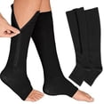 thumbnail image 3 of Calcetines deportivos 1 par de calcetines con cremallera pierna pantorrilla mangas sin dedos para correr senderismo escalada conducción vuelo de pie hinchazón alivio del dolor, 3 of 7