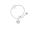 thumbnail image 2 of Delight Jewelry Silvertone Large Greek Letter - Theta - - Silvertone Leaf Delicate Bracelet, 6.25+1.75", 2 of 4