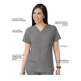 thumbnail image 3 of Adar Pro Heather Breakthrough Plus Scrub Set For Women - Enhanced V-Neck Top & Multi Pocket Pants - 4400H - Heather Grey - XXS, 3 of 7