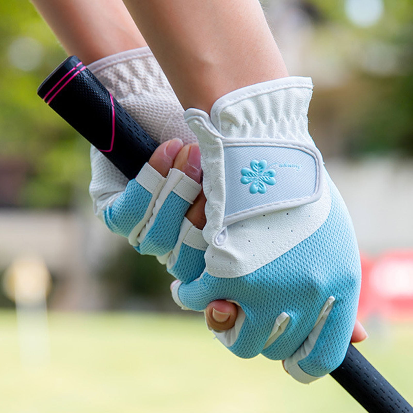 Sportteer Men Women Golf Gloves 1 Pair Golf -slip Silicone Sweat-absorbing Breathable Touch Screen Men Women Left Right Hand Outdoor Sports Breathable Golf Gloves