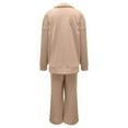 thumbnail image 6 of gakvbuo Fall Pullover Lounge Set Outfits With Pockets for Women 2 Piece Outfit Sets Long Sleeve Tracksuit Half Zip Lapel Sweatsuit Sweatshirt Wide Leg Pants Sportswear Suit Set, 6 of 9