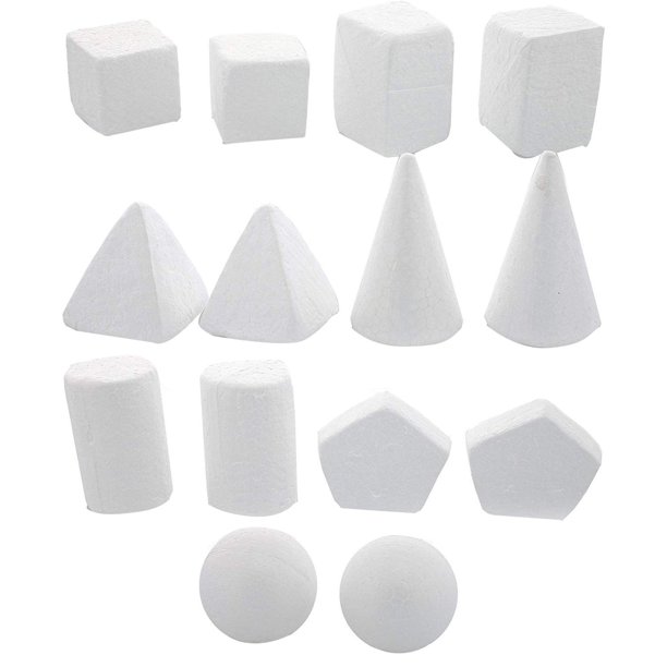 Mini Geometric Craft Foam Shapes (14 Count), 7 Designs