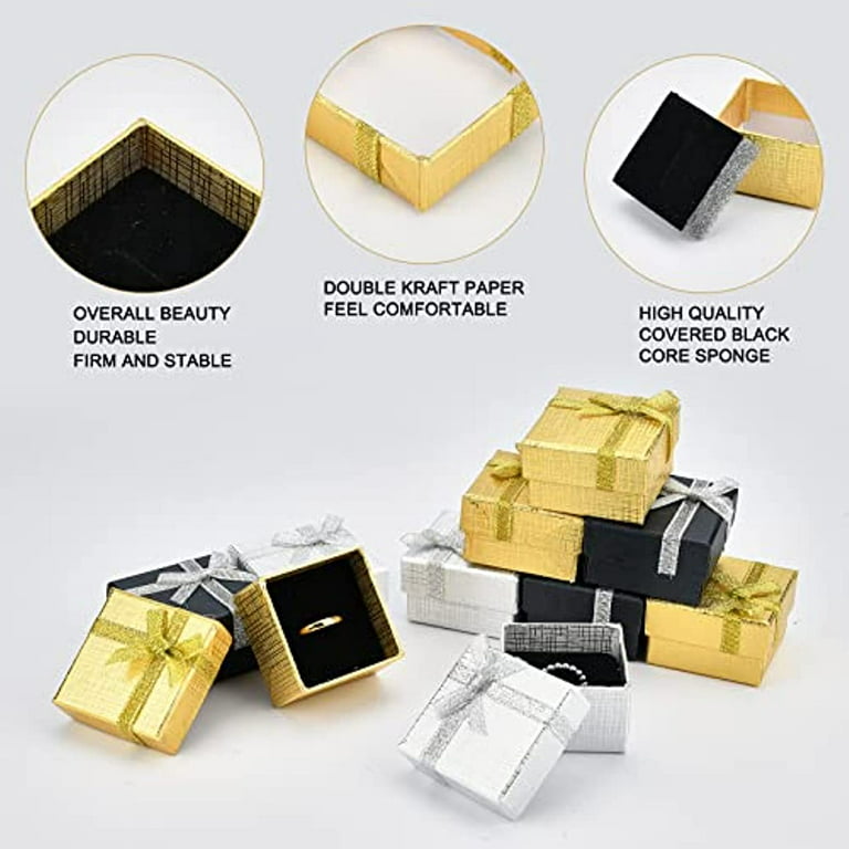Black Small Cube Gift Boxes with changeable ribbon