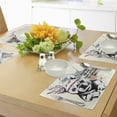 thumbnail image 4 of Ambesonne Animal Place Mats Set of 4, Tribal Feathers and Dog, Standard Size, White Black, 4 of 6