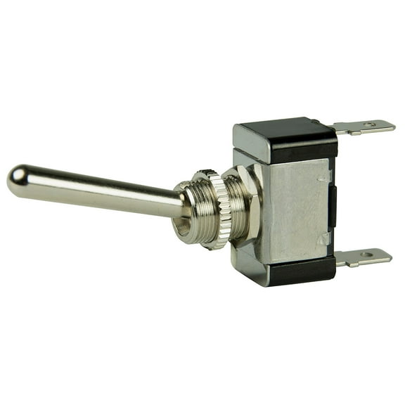 4" Black and Silver BEP Marine SPST Durable Chrome Plated Long Handle Toggle Switch