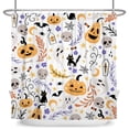 thumbnail image 4 of Tchckioa 72x72 Inch Halloween Cute Pumpkin Shower Curtain for Bathroom Decor,Waterproof Hooks Bath Curtain, 4 of 8