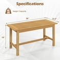 thumbnail image 3 of Gymax 36''Patio Coffee Table Solid Wood Coffee Table w/ Slatted Tabletop Natural, 3 of 10