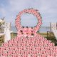 thumbnail image 1 of Arreglo Floral de Seda para Pasillo de Boda, Ramo Realista de Rosas y Lirios con Soporte, 52 Cm de Alto, Ideal para Mesas y Eventos, Decoración Floral Duradera., 1 of 7