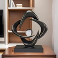 thumbnail image 4 of Modern Home Decor Abstract Decorative Sculpture Decorations for Living Room Dining Room Office, Resin Art Statues Coffee Table Bookshelf Decor Accents (Black), 4 of 6