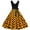 Yellow, variant on IROINNID Sleeveless V-Neck Dress For Women Fashion Flare Vintage Dress Prom Swing Polka Dot Party Dress Prints Below The Knee A-Line Dress