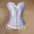 thumbnail image 1 of Mujeres Corset Top Floral Encaje Deshuesado Overbust Gothic cinturo para Navidad y fiestas - azul XL XL azul BLESIY Corsé con ribete de encaje floral, 1 of 7